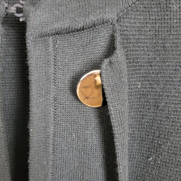 Chicos Womens Jacket Size 2 Black Large Silver Button Down Double Breasted - Picture 5 of 5